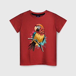 Детская футболка Акварельный попугай