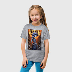 Футболка хлопковая детская Костлявая ведьма - нейросеть, цвет: меланж — фото 2