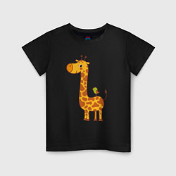 Детская футболка Жираф и птичка