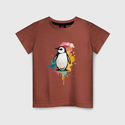 Детская футболка Красочный пингвин