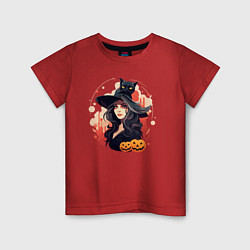 Детская футболка Ведьмочка и черный кот