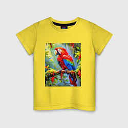 Детская футболка Яркий красный ара