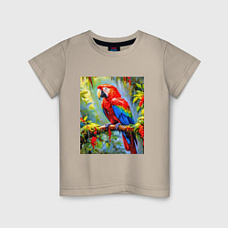 Детская футболка Яркий красный ара