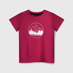 Детская футболка Горы и лес минимализм
