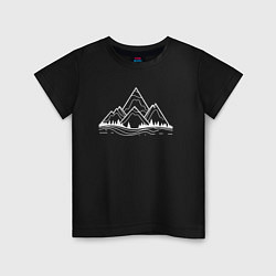 Детская футболка Лес и горы минимализм