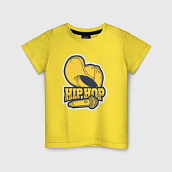 Футболка хлопковая детская Hip hop microphone, цвет: желтый