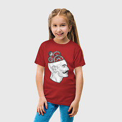 Футболка хлопковая детская Механический мозг, цвет: красный — фото 2