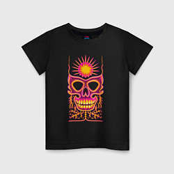Детская футболка Яркая черепушка с солнцем