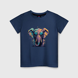Детская футболка Красочный слон в очках