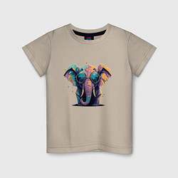 Детская футболка Красочный слон в очках
