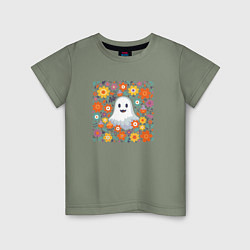 Детская футболка Привидение в цветах