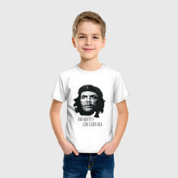 Футболка хлопковая детская Че Гевара черно белое, цвет: белый — фото 2