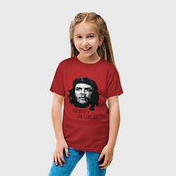 Футболка хлопковая детская Че Гевара черно белое, цвет: красный — фото 2