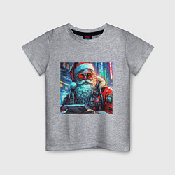 Детская футболка Стильный Санта-клаус в стиле киберпанк