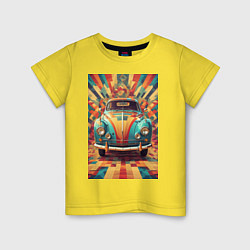 Детская футболка Ретро машина в ярких цветах