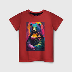 Детская футболка Медведица Мона Лиза - поп-арт