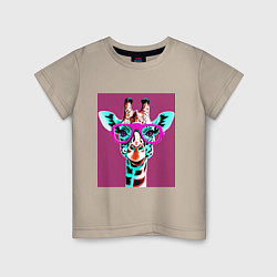 Детская футболка Жирафа в розовых очках
