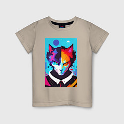 Детская футболка Сердитый кот - поп-арт
