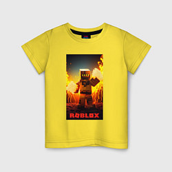 Детская футболка Roblox avatar fire