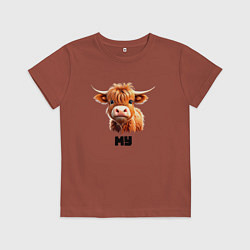 Детская футболка Милый мохнатый теленок