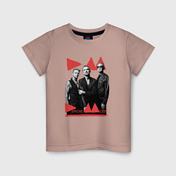 Футболка хлопковая детская Depeche Mode - Delra Machine Band, цвет: пыльно-розовый