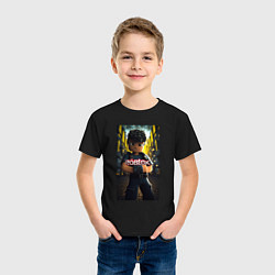 Футболка хлопковая детская Roblox man and logo, цвет: черный — фото 2