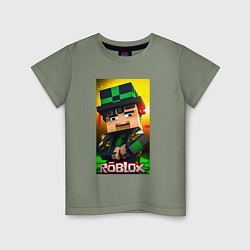 Детская футболка Roblox green man