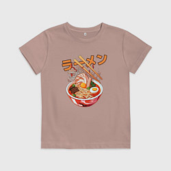 Футболка хлопковая детская Ramen Рамен, цвет: пыльно-розовый