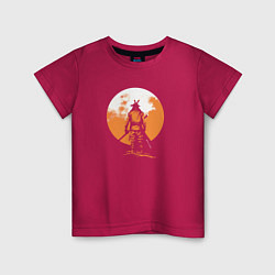 Детская футболка Самурай на фoне солнца
