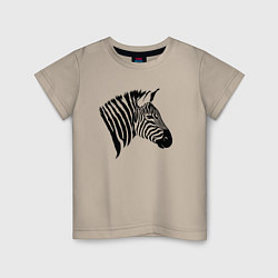 Детская футболка Голова зебры сбоку