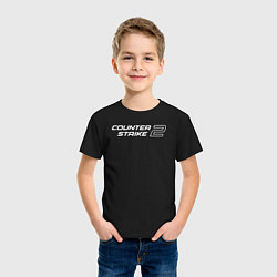 Футболка хлопковая детская Counter Strike 2 лого, цвет: черный — фото 2