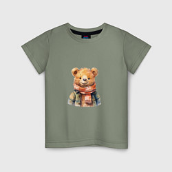 Детская футболка Милый осенний мишка