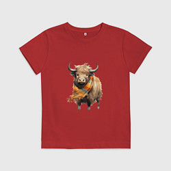 Детская футболка Буйвол в шарфе
