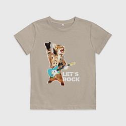 Детская футболка Let s rock Котик рокер