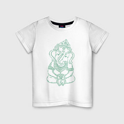 Детская футболка Ганеша зеленый лайн