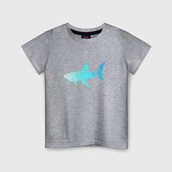 Детская футболка Акула лазурный градиент цвета моря
