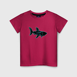 Детская футболка Неоновая акула с узором