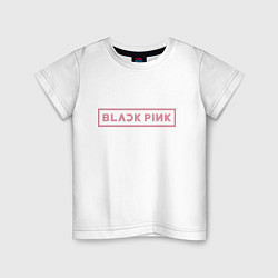 Футболка хлопковая детская Black pink - logotype - South Korea, цвет: белый