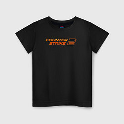 Детская футболка Counter strike 2 orange logo