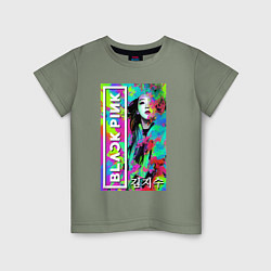 Детская футболка Ким Джису - блэк пинк - музыка