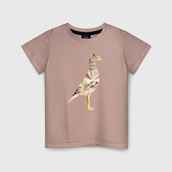 Детская футболка Авдотка птица в стиле Low Poly