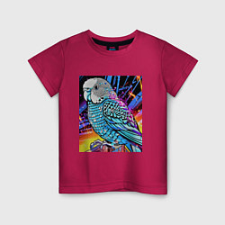 Детская футболка Волнистый синий попугай