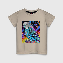 Детская футболка Волнистый синий попугай