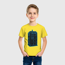 Футболка хлопковая детская Black tardis, цвет: желтый — фото 2