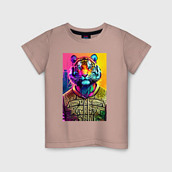 Детская футболка Городской тигр - нейросеть