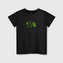 Детская футболка Силуэт медведя с горами и деревьями