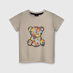 Детская футболка Медведь в цветах