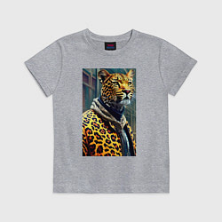 Детская футболка Крутой леопард житель мегаполиса