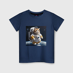Детская футболка Толстый котик астронавт