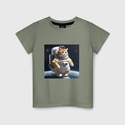 Детская футболка Толстый котик астронавт